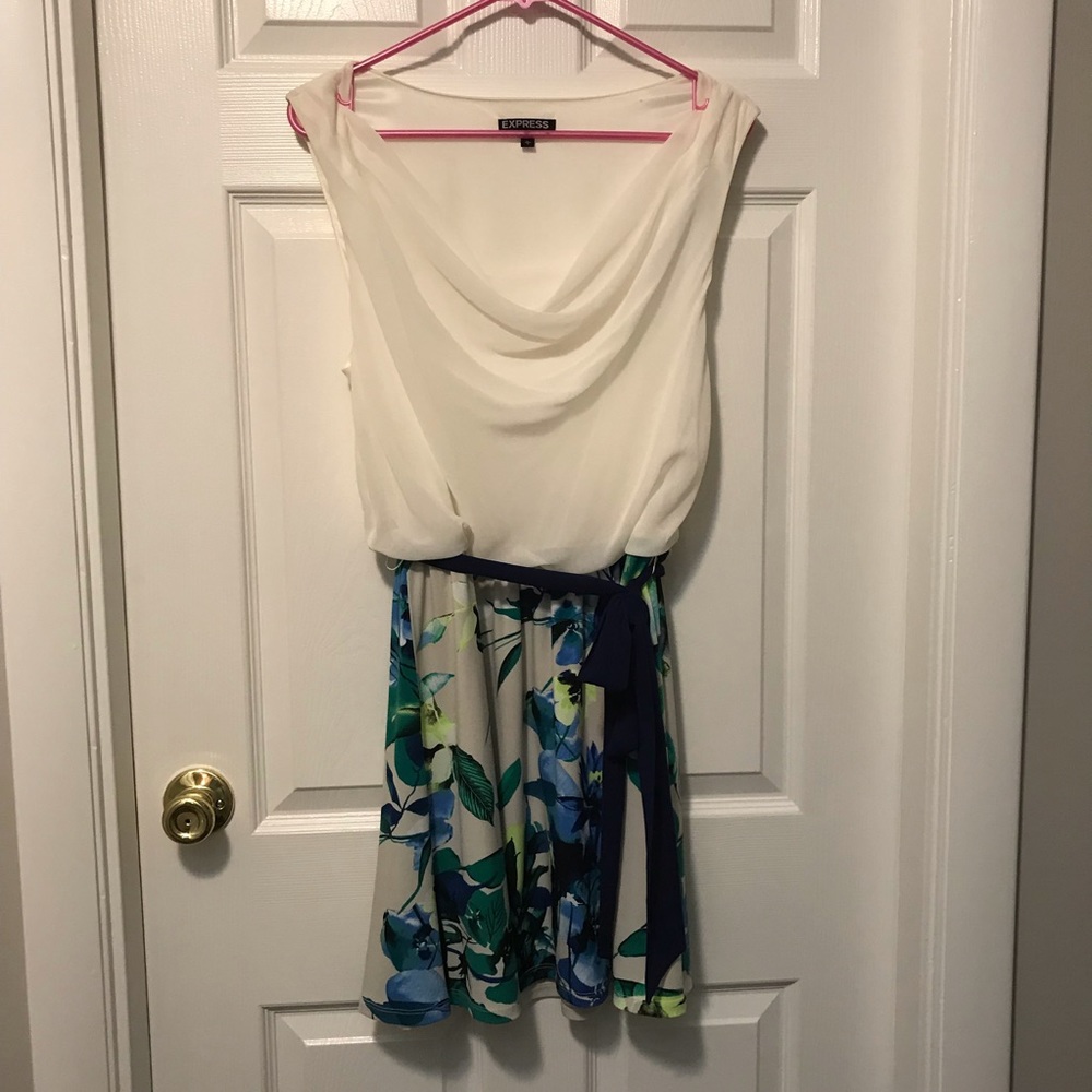 Express Floral Dress with a Tie Waist